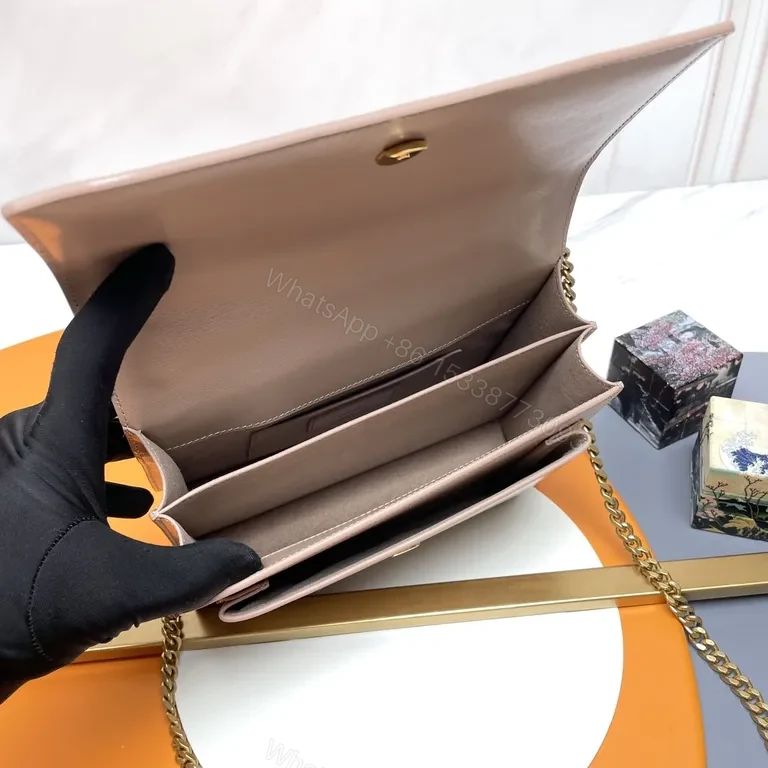 View 6 of Chic Leather Crossbody with Gold Logo â€“ Luxe Everyday Bag