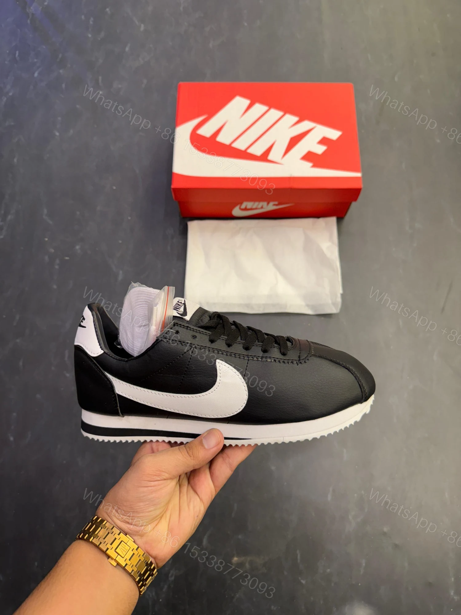 View 5 of FIRST COPY NIKE CORTEZ BASIC BLACK FOR MEN