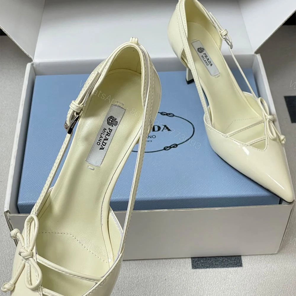 View 7 of Prada Open-side leather pumps