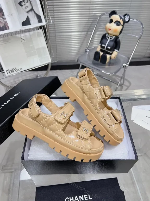 View 5 of Beige Chanel-Style Sandals: Everyday Luxe, All-Day Comfort