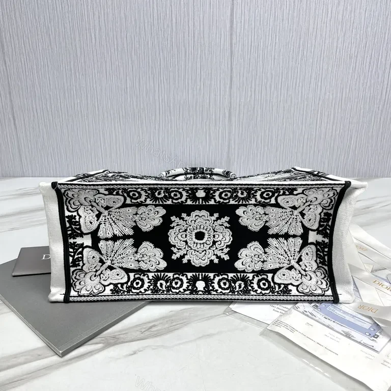 View 9 of Monochrome Dior Floral Tote - Jacquard, Logo Band, Luxe Versatility