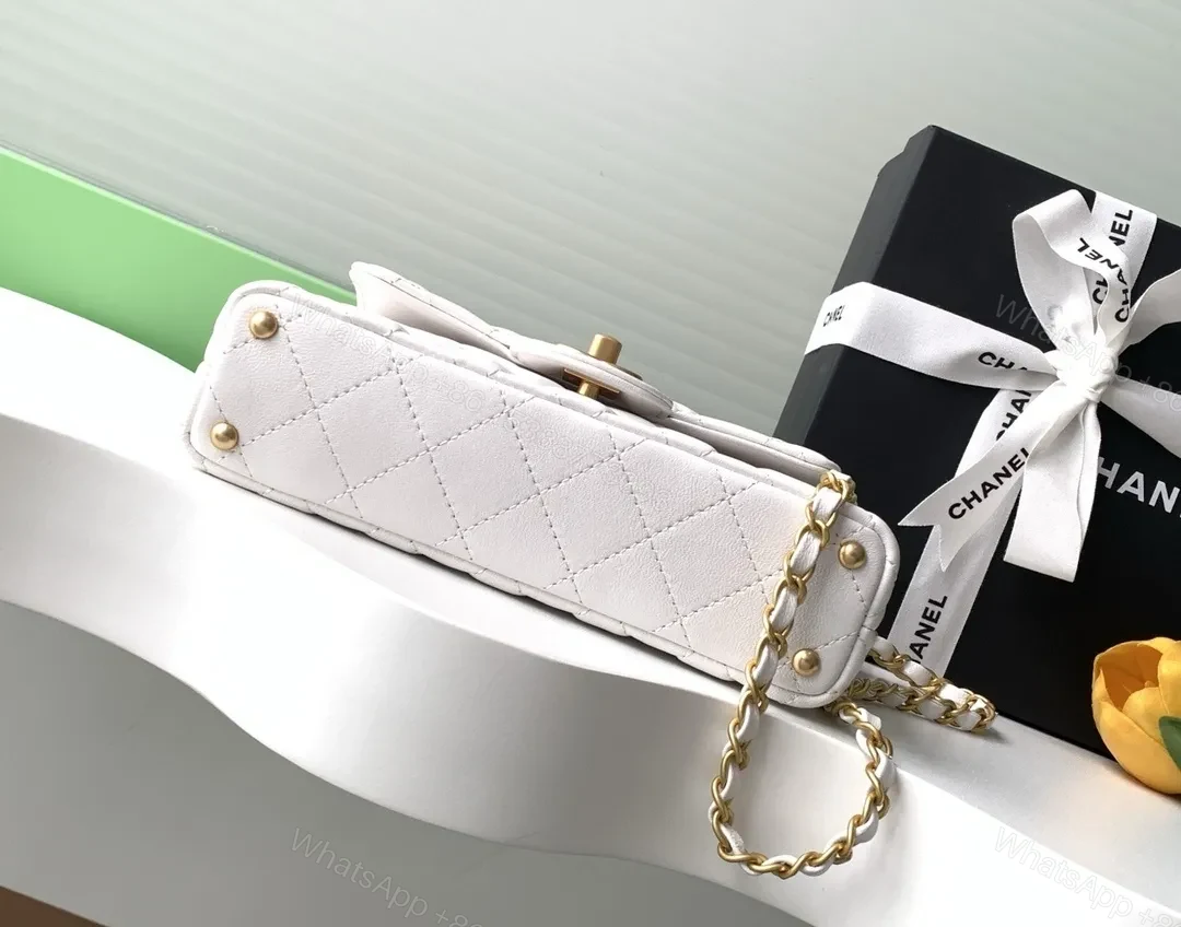 View 4 of Quilted Mini Bag: Gold Chain, Luxury Casual Chic