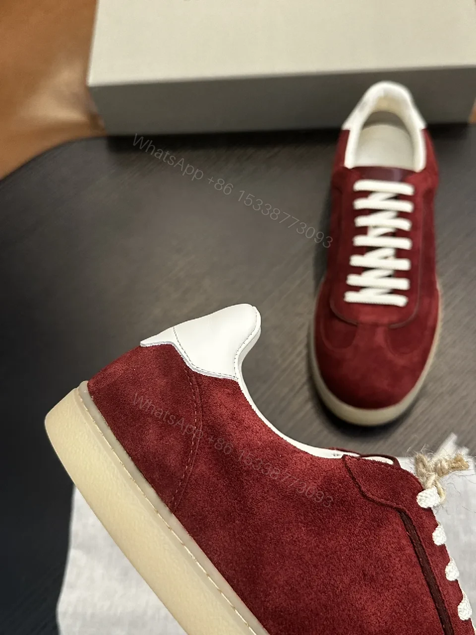 View 9 of Burgundy Suede Low-Top Sneaker | Refined Comfort, All-Day