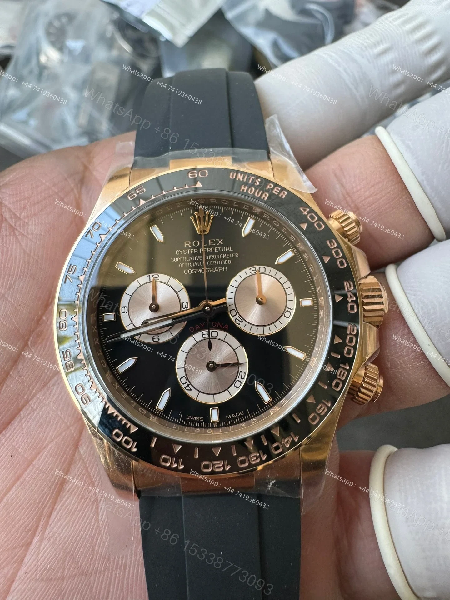View 8 of Rolex Super Clone Daytona M126515LN-0002 Rose Gold Black Dial 4131 Movement