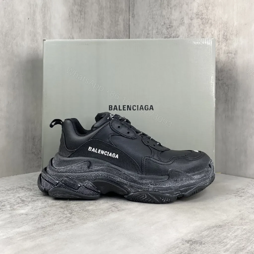 View 7 of Chunky Black Leather Textured Runways: Luxe Comfort Sneakers