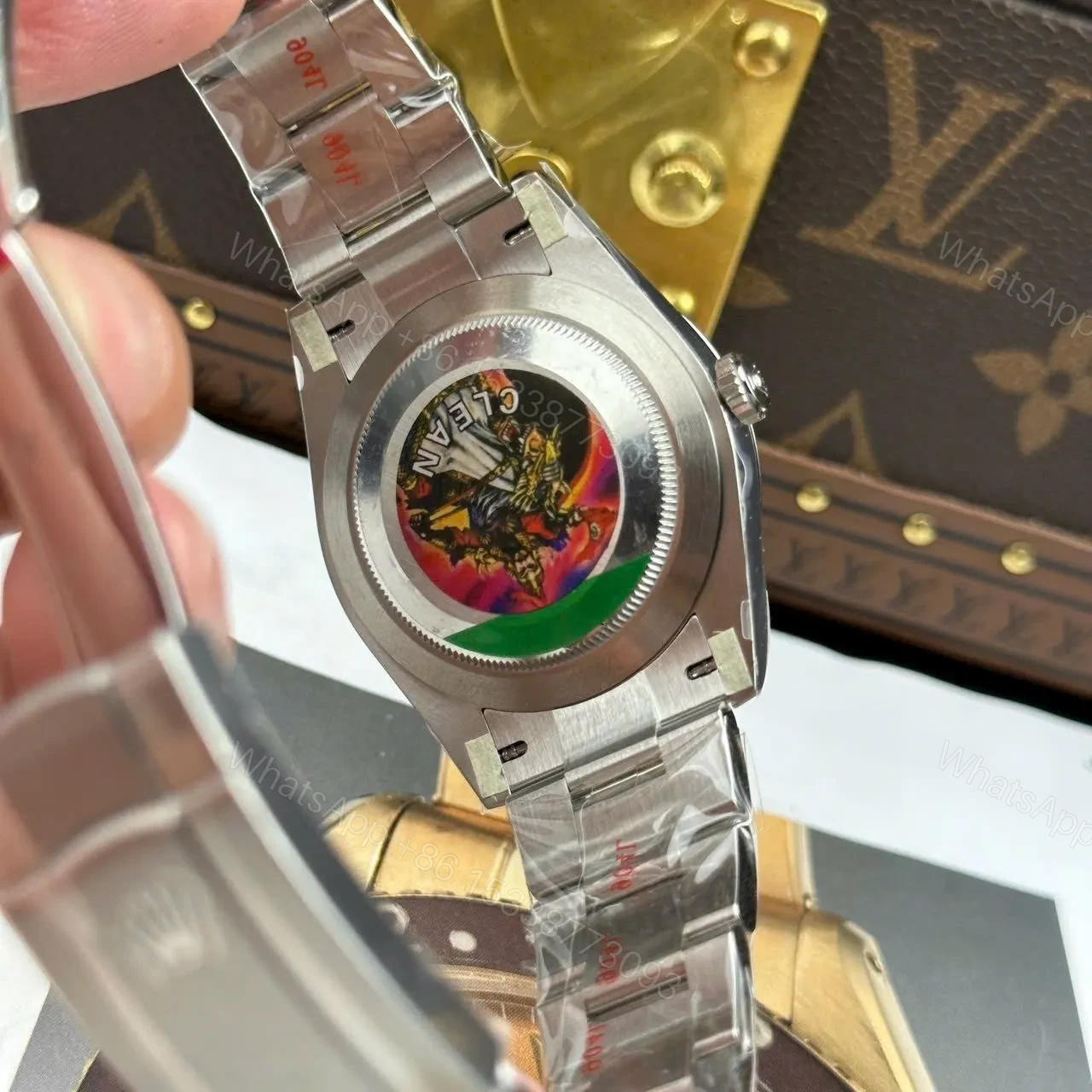 View 4 of Replica Rolex Oyster Perpetual Lady Green Dial 126000 36 mm