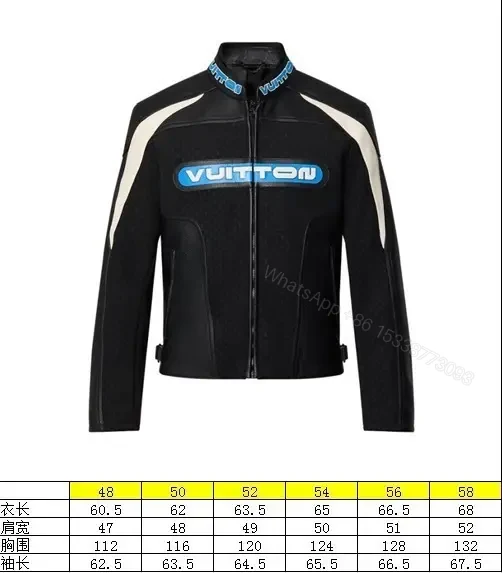 View 5 of Bold Contrast Leather Jacket Monogram Panels, Luxe Style