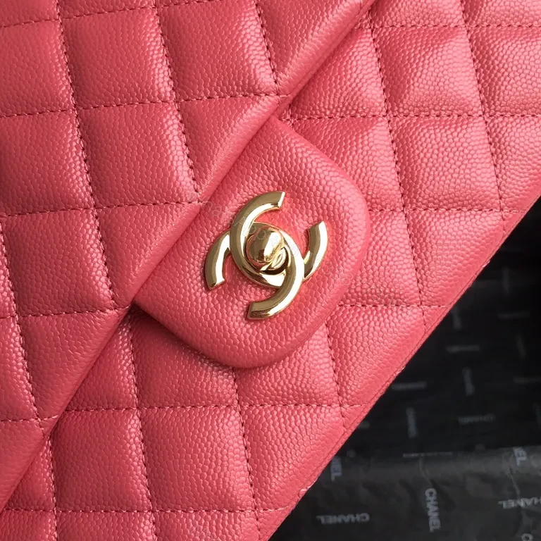 View 3 of Pink Quilted Luxury Messenger Bag with Gold Hardware