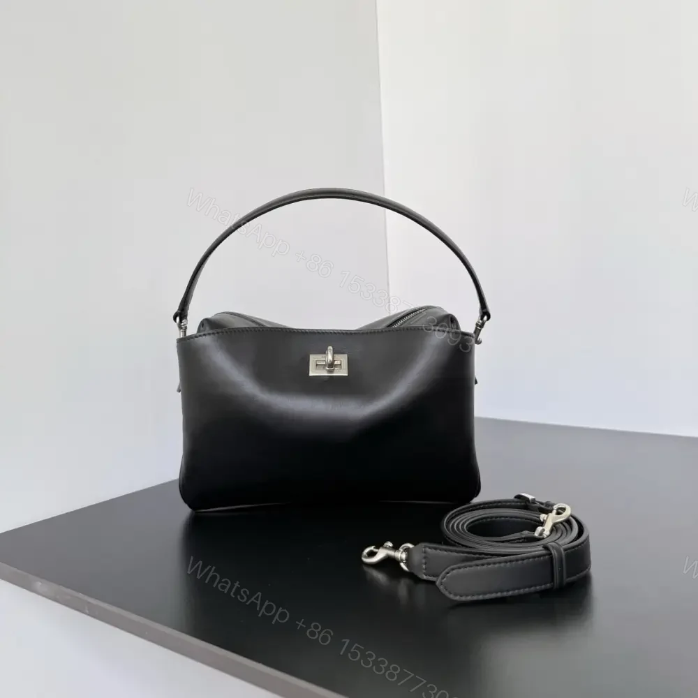 高仿Balenciaga*Rodeo系列U1000小牛皮相機包黑色銀扣免檢版 — view 1