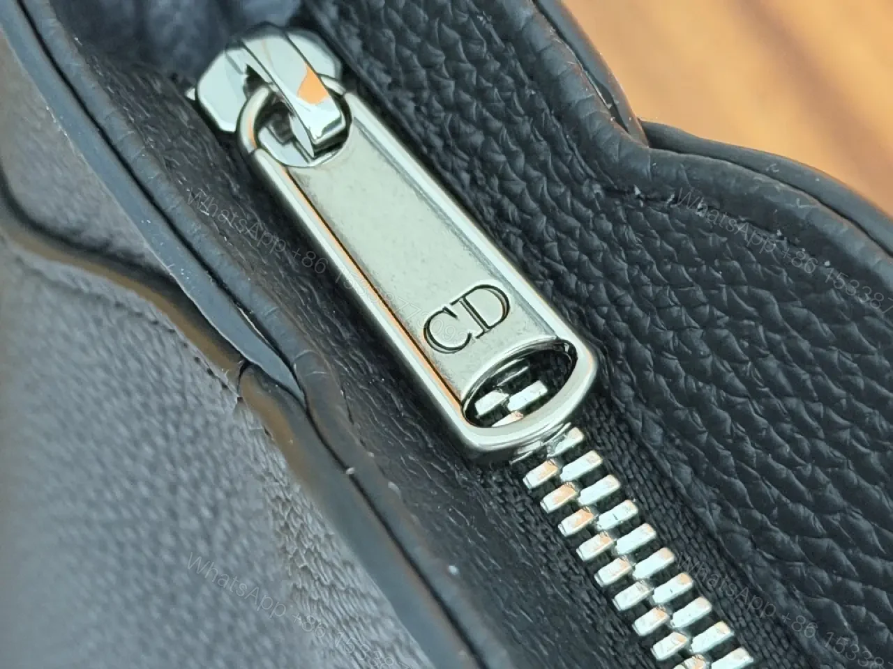 View 6 of Black Pebbled Leather Messenger – Compact Luxury Everyday Carry