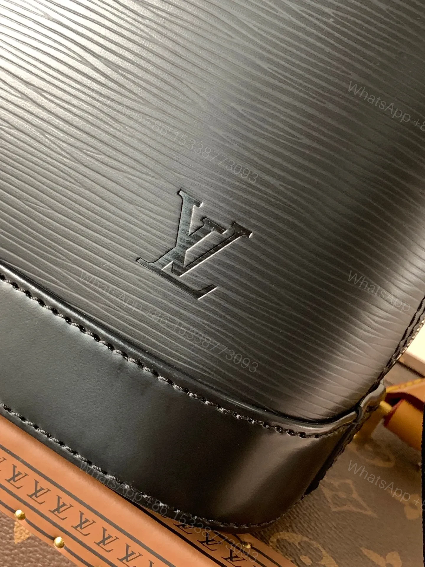 View 6 of LV ALMA BB BAG 23 IN BLACK GRAIN COWHIDE