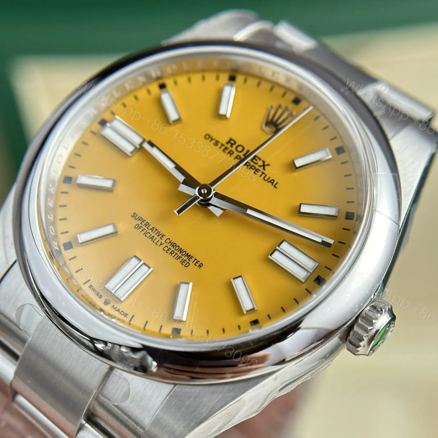 View 4 of Replica Rolex Oyster Perpetual Yellow Dial 124300 41 mm