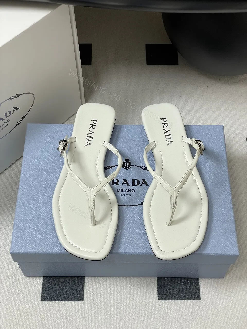 View 9 of Minimalist White Leather Sandals with Delicate Straps — All-Day Comfort