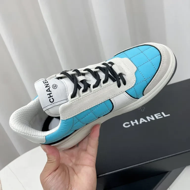 View 9 of Quilted Blue Chanel-Inspired Casual Luxury Sneakers