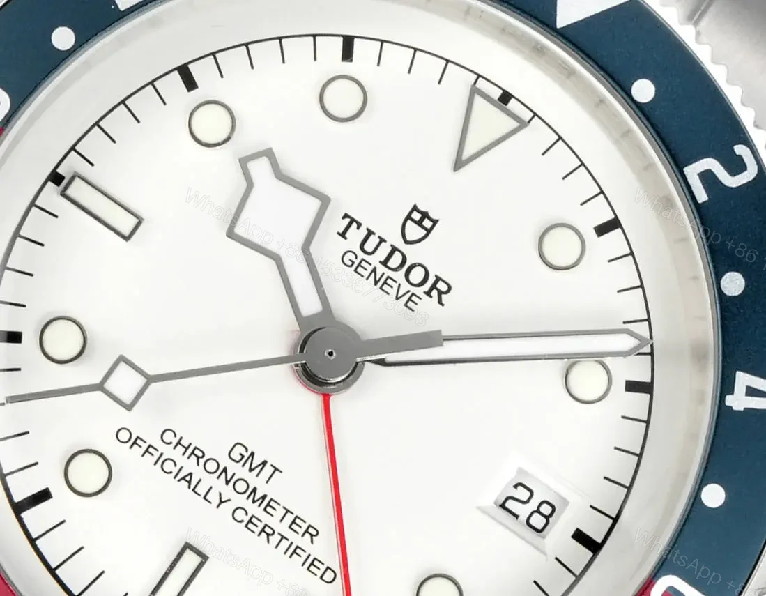 View 4 of Tudor GMT Watch Black Bay Pepsi Bezel White Dial Steel Bracelet Premium 41MM TUD-GMT-BB-WHT-PEP-STL-41