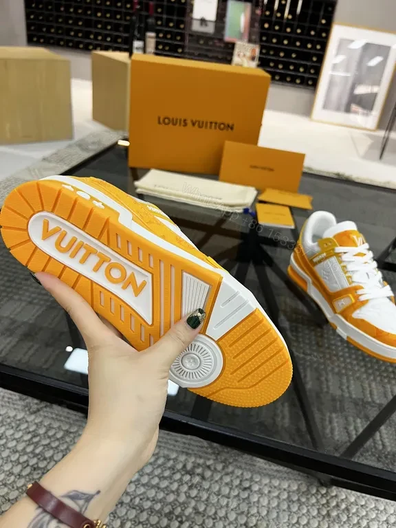 View 5 of Orange Suede & White Quilted High-Tops - Lux Streetwear Sneakers