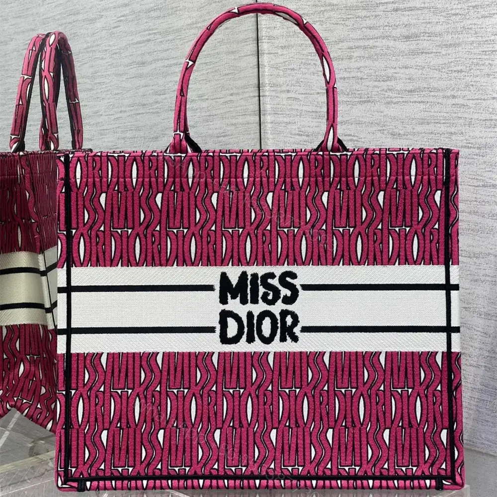 View 3 of 高仿Dior*BookTote系列M128M75E購物袋粉紅色大號免檢版