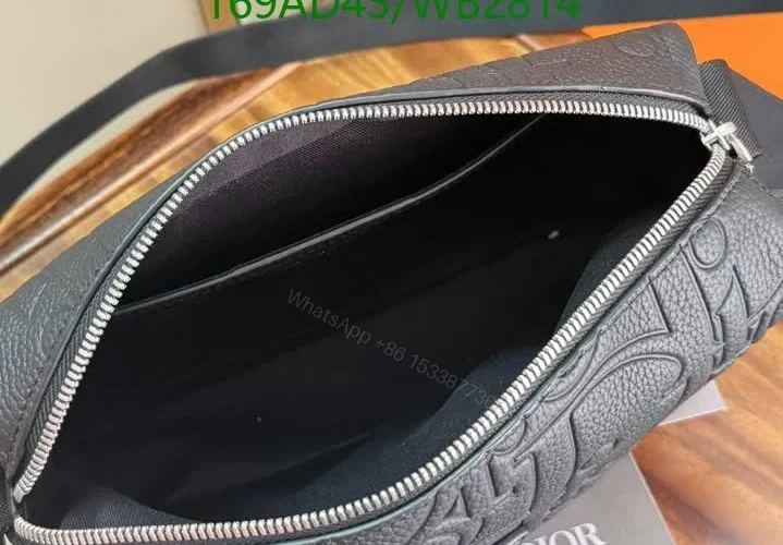 View 9 of Dior Lookalike Jett Zipped Messenger Bag In Black