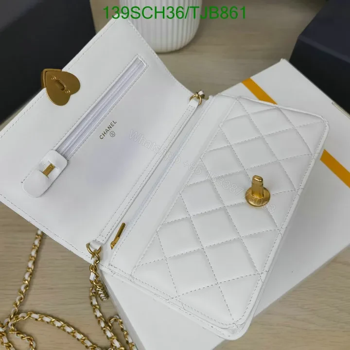 View 8 of Chanel Wallet On Chain in Lambskin Plexiglass Quilted with Black TJB861
