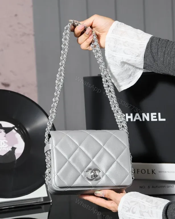 View 7 of Chanel-Style Quilted Metallic Mini Bag: Day-to-Night Sophistication