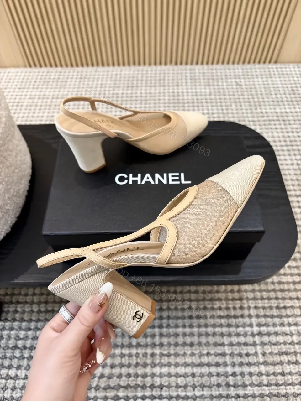 View 6 of Chic Texture Slingback Heels: Comfort Meets Luxe Style