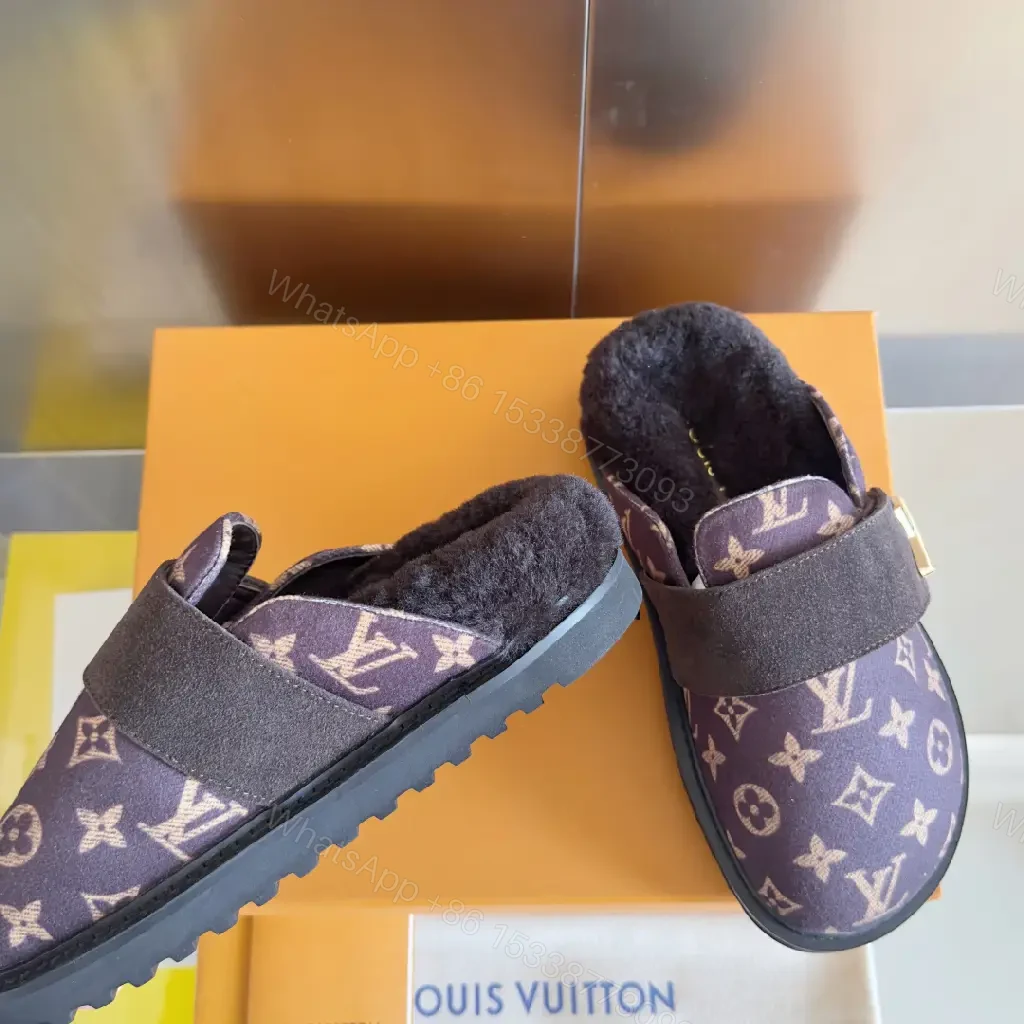 View 2 of Purple Suede-Trim Mules: Plush-Lining Comfort, Monogram Edition