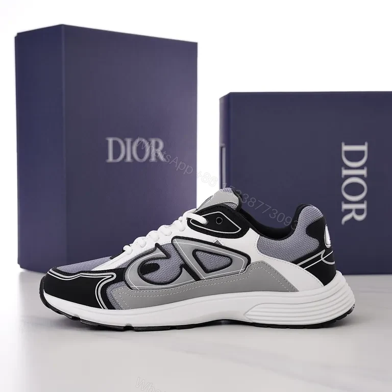 View 9 of Graphic-Accented Dior-Inspired Tech Runner, High-Top Comfort