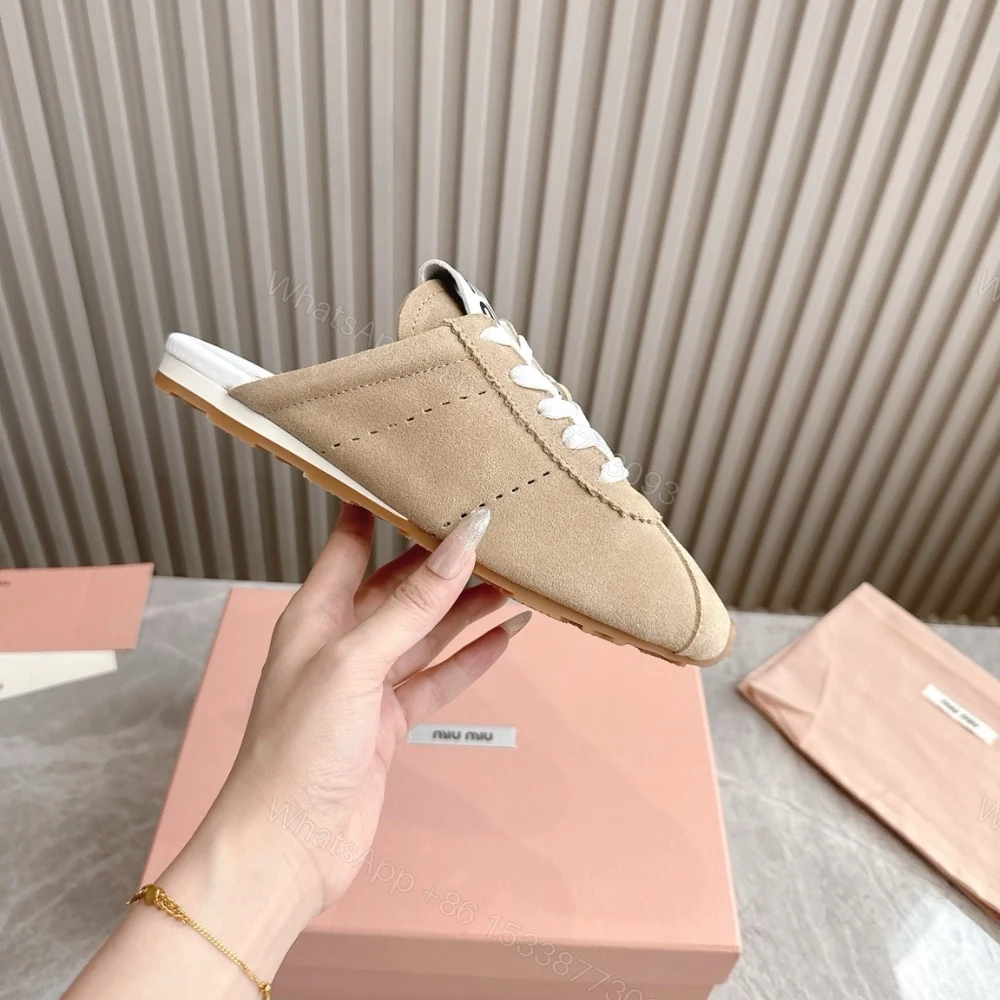 View 2 of MIUMIU PLUME SUEDE MULES DESERT BEIGE 5E467E 054 F0F24 F 005