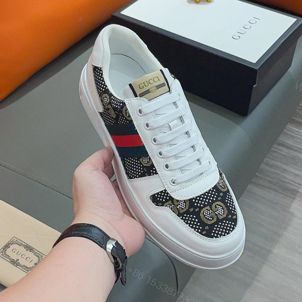 View 2 of Gucci Screener GG High Top Sneaker In White And Black