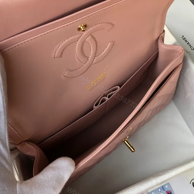 View 5 of Soft Pink Quilted Chanel-Inspired Flap Bag