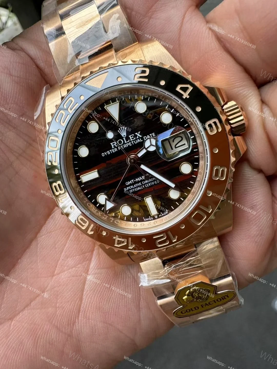View 9 of Rolex Super Clone Watches 1:1 Iron Tiger Eye GMT-Master II 126715CHNR Oyster