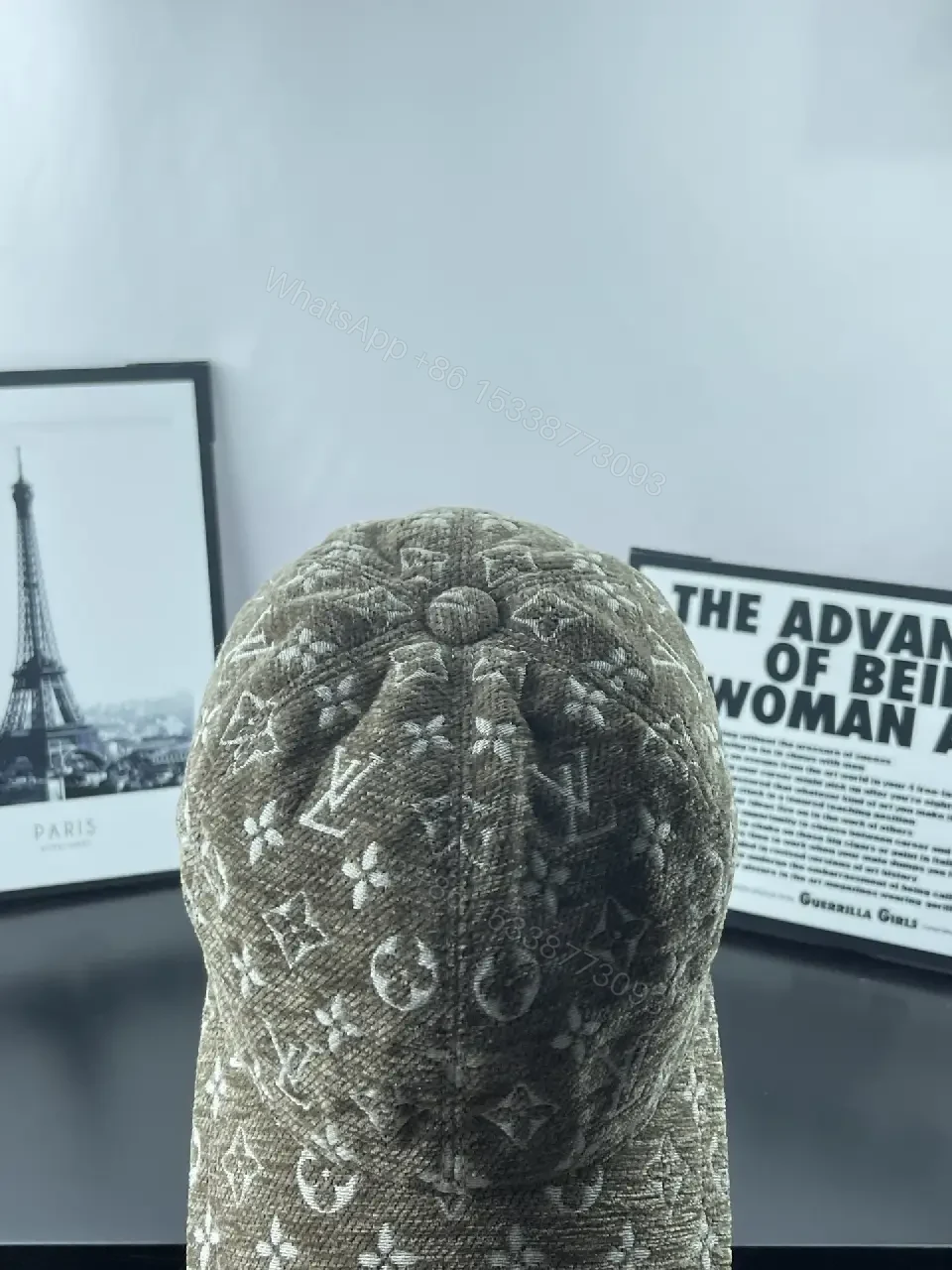 View 2 of Patterned Monogram Cap: Luxe Everyday Style Cap