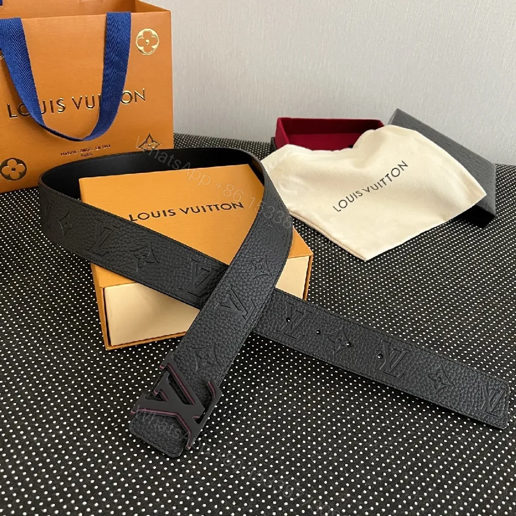 View 2 of Black Leather Belt – Minimalist Style with Signature Buckle