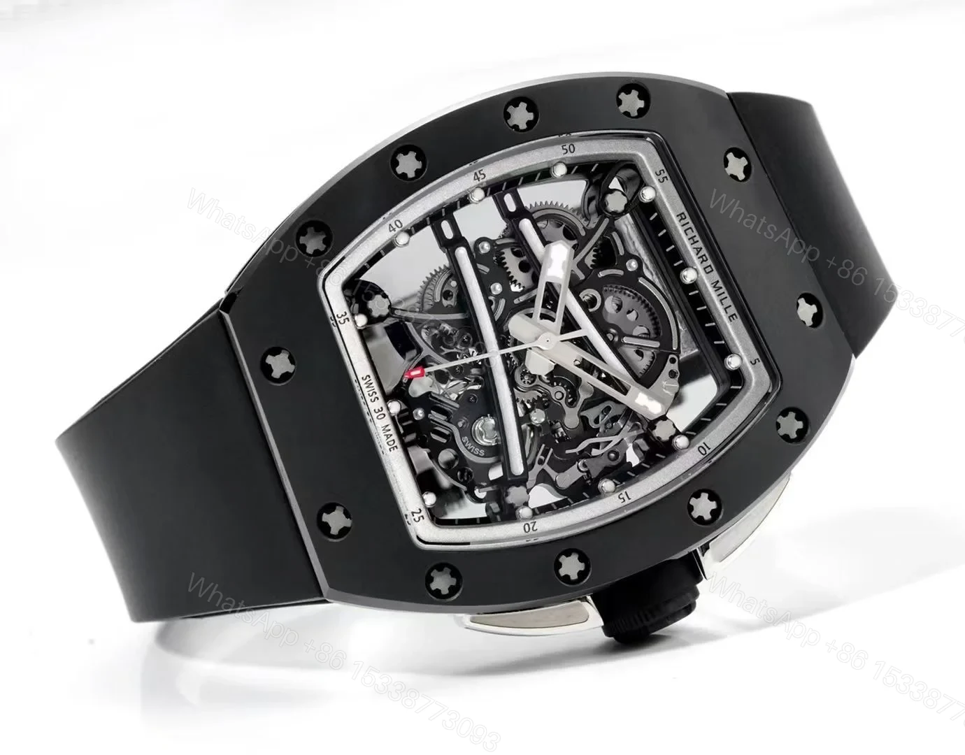 View 6 of Richard Mille RM61-01 Watch TZP-N Zirconia Ceramic NTPT Carbon Fiber Case Skeleton Dial RMUL2 Manual Winding Movement Yellow Green Suspended Bridge Sports Edition RM61-01-ZC-NTPT-YG-RMUL2