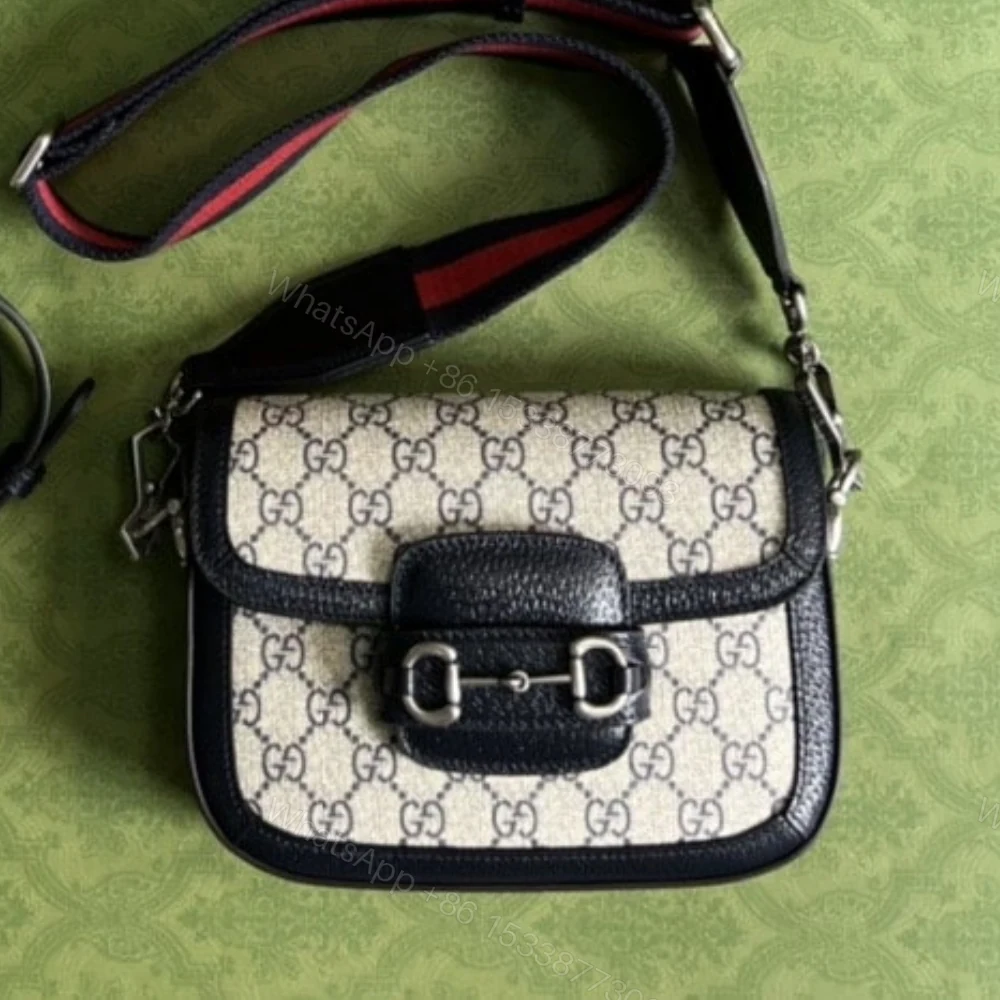 View 2 of Gucci Horsebit 1955 Mini Bag Beige And Blue 20Cm 658574 96IWN 4076
