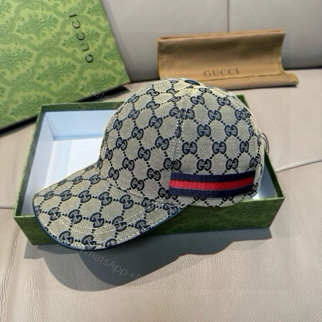 Gucci一比一老花條紋棒球帽 米色復古布料 時尚必備款 — view 1