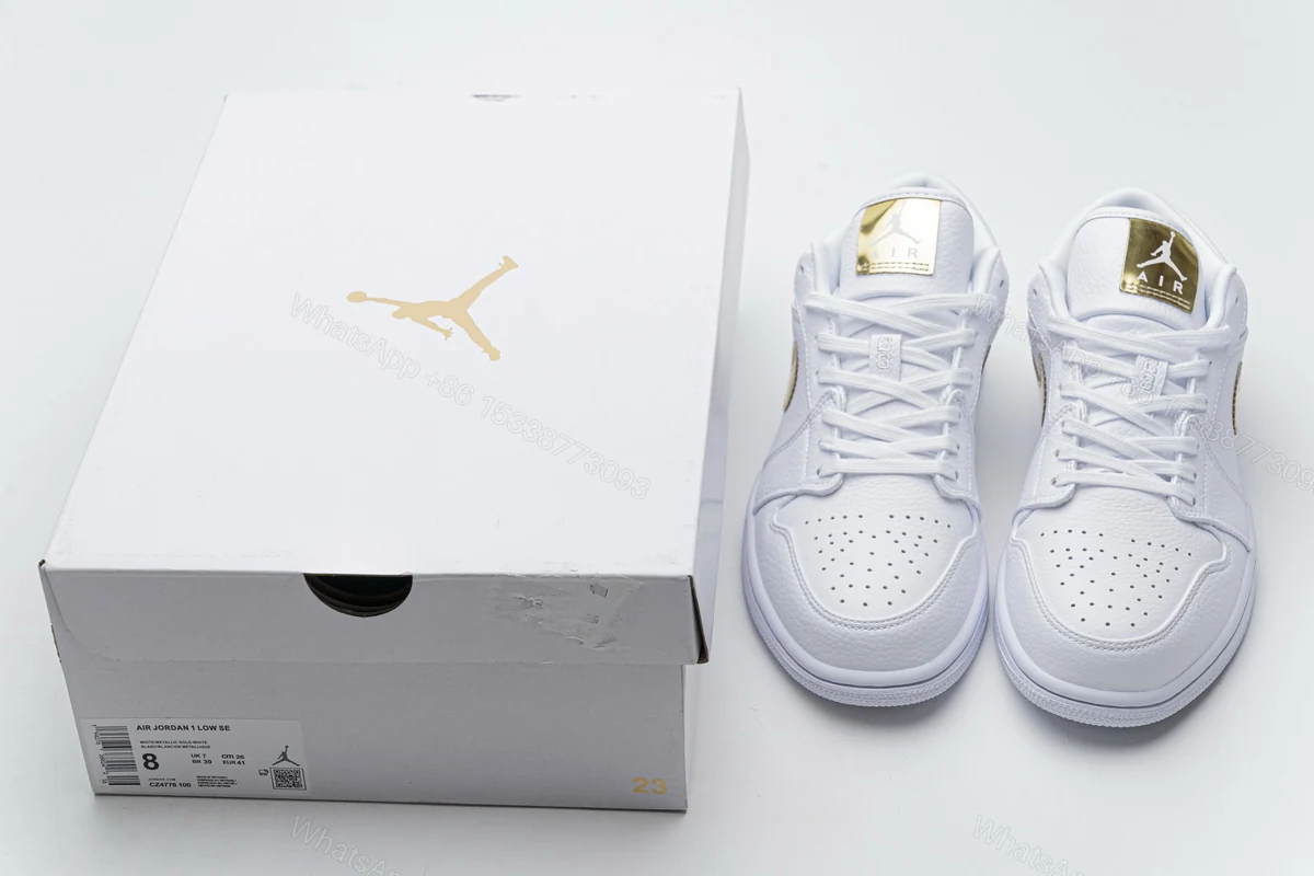Air Jordan 1 Low White Metallic Gold (W) CZ4776-100 — view 2