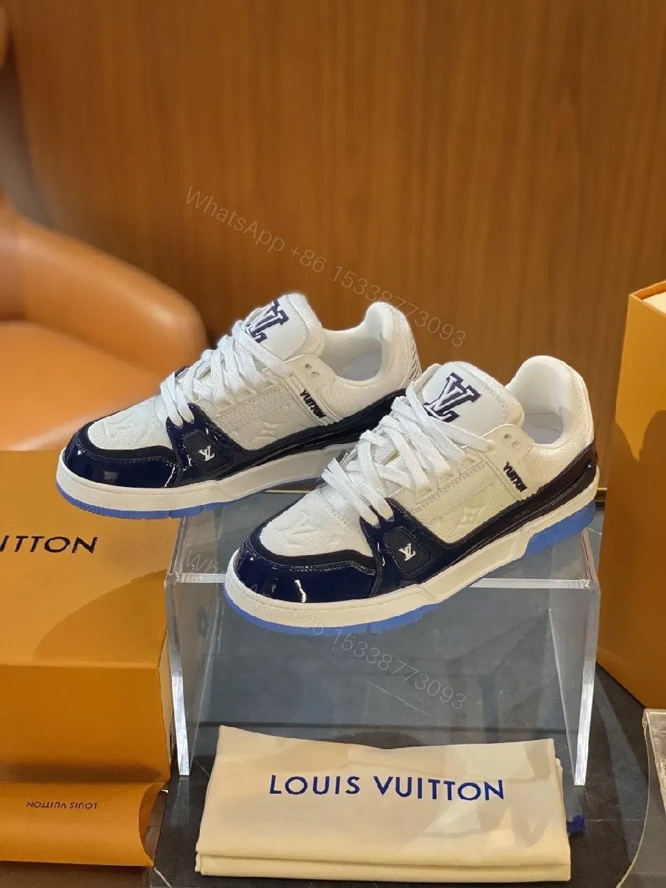 View 5 of Ivory & Brown Luxury Trainer: Modern Designer Comfort