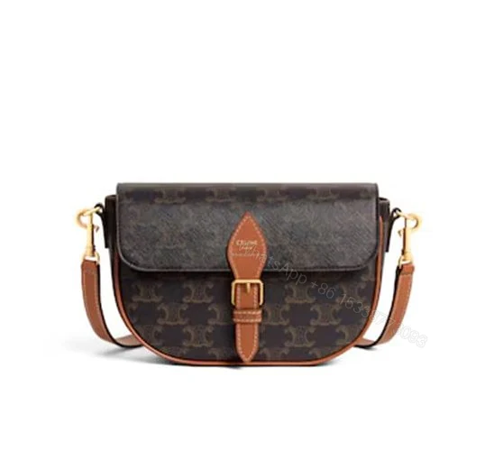 Celine FOLCO SHOULDER BAG IN Triomphe Canvas and Calfskin — view 1