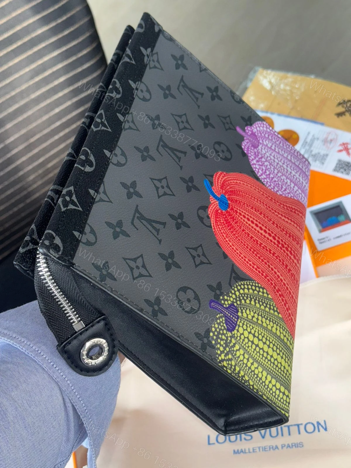 View 3 of First Copy Louis Vuitton Unisex Reverse Pochette