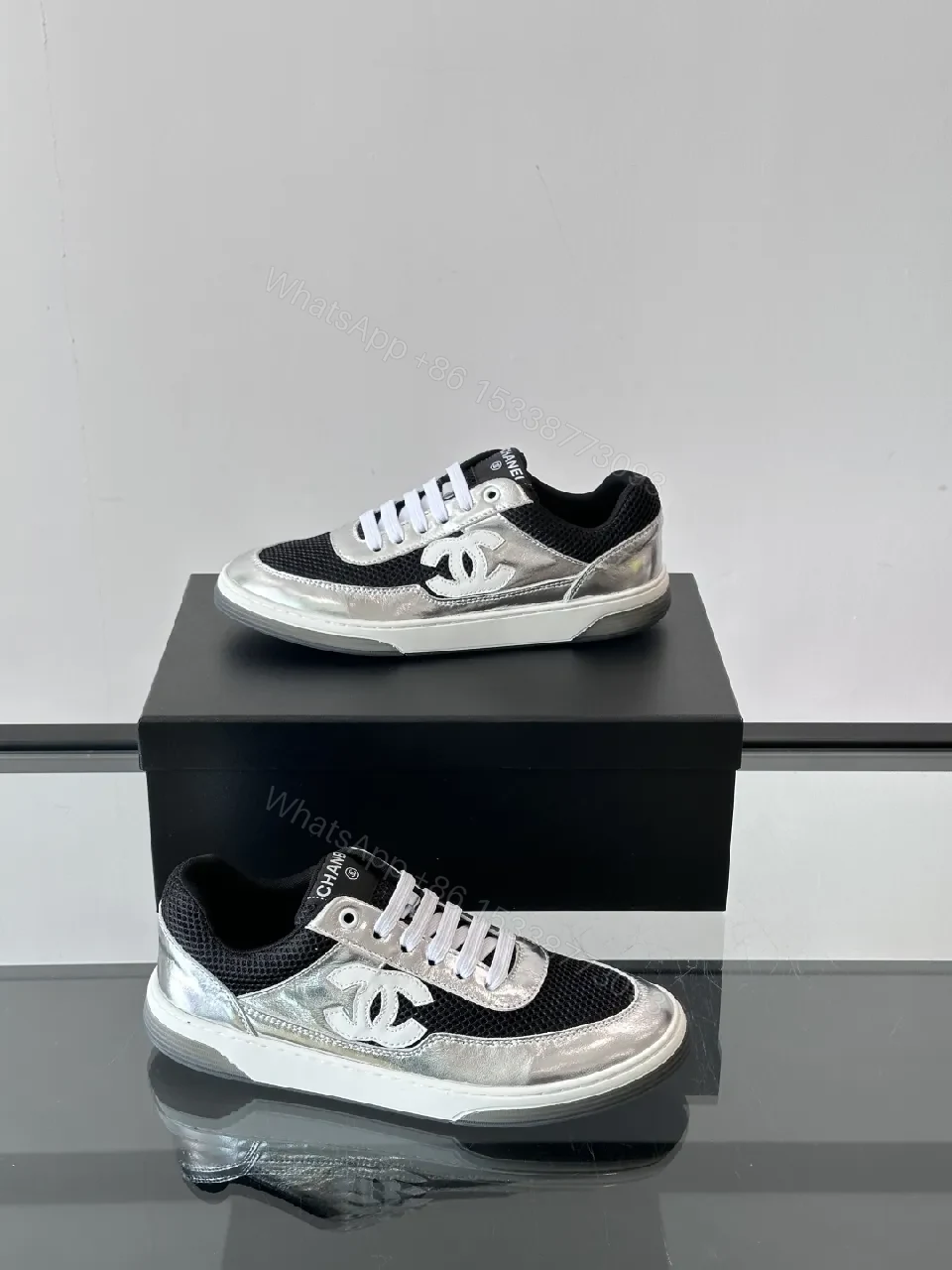 View 8 of Chunky Metallic Sneaker + Leather + Streetwear + Luxe Shine + Sneaker