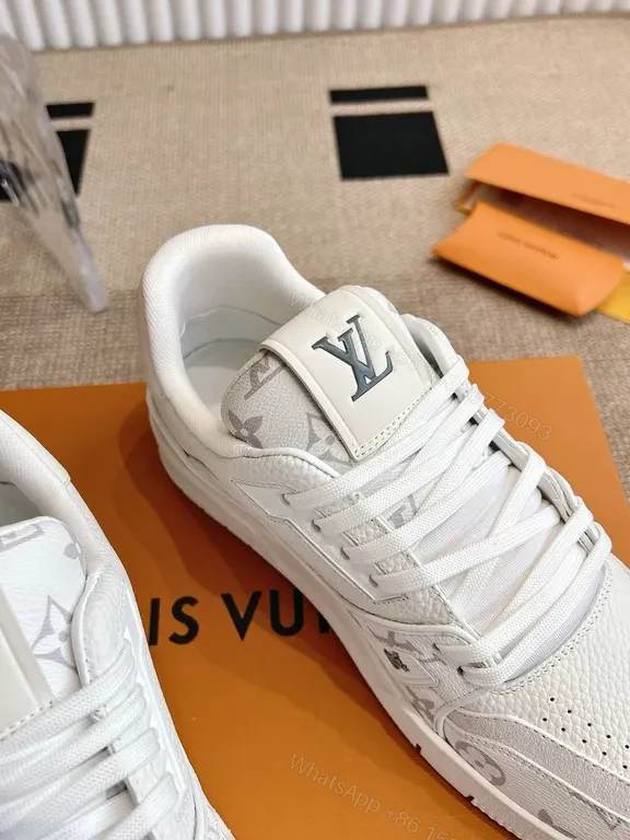 View 2 of Sleek Monogram-Accent White Sneakers: Luxury Comfort Sneakers