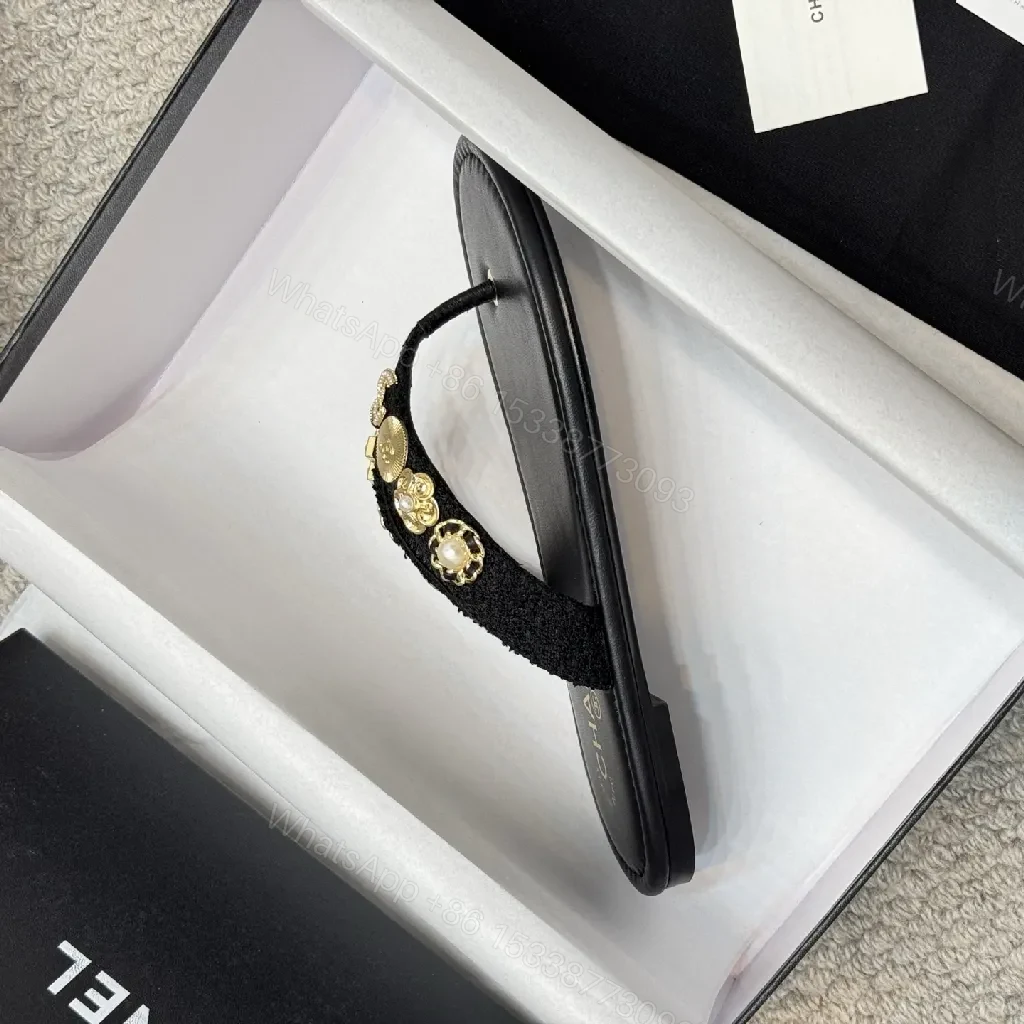 View 2 of Black Leather Luxe Sandals with Gold-Accent Hardware, Gladiator-Style
