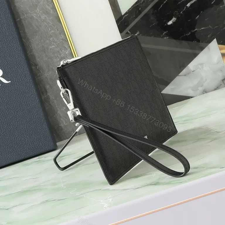 View 6 of Dior Black Coated Canvas Clutch â€” Minimal Luxury, All-Day Ready