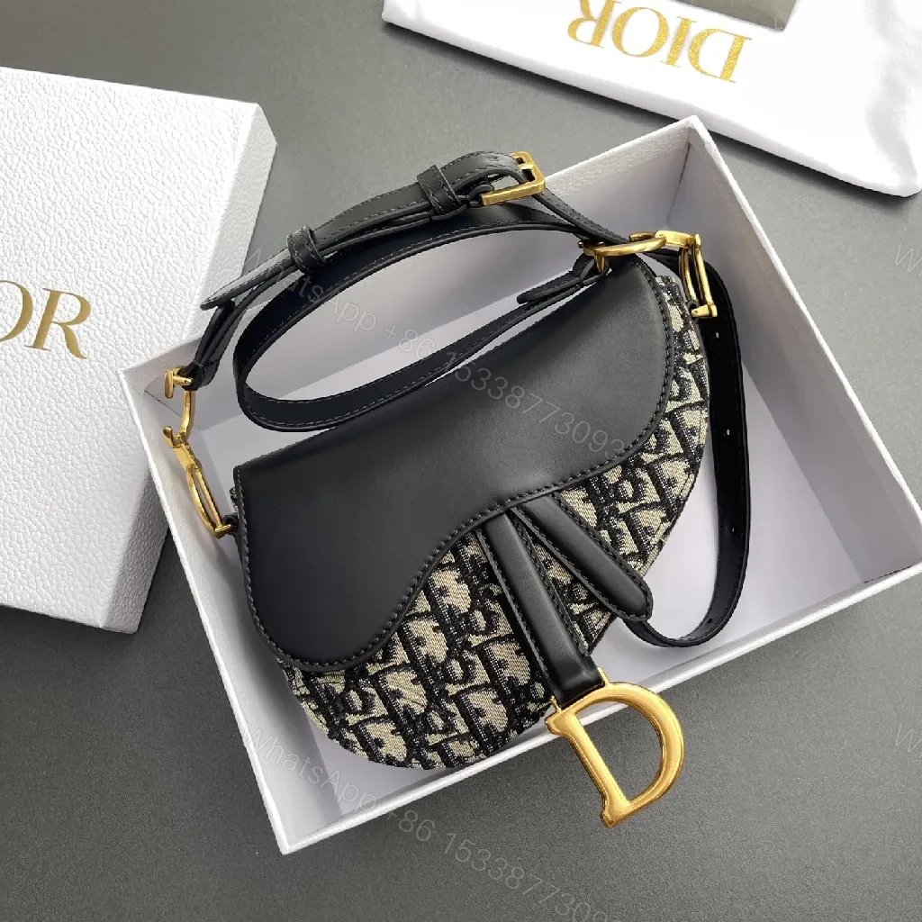 View 4 of Monogram Saddle Bag: Black Leather Trim, Crossbody Style