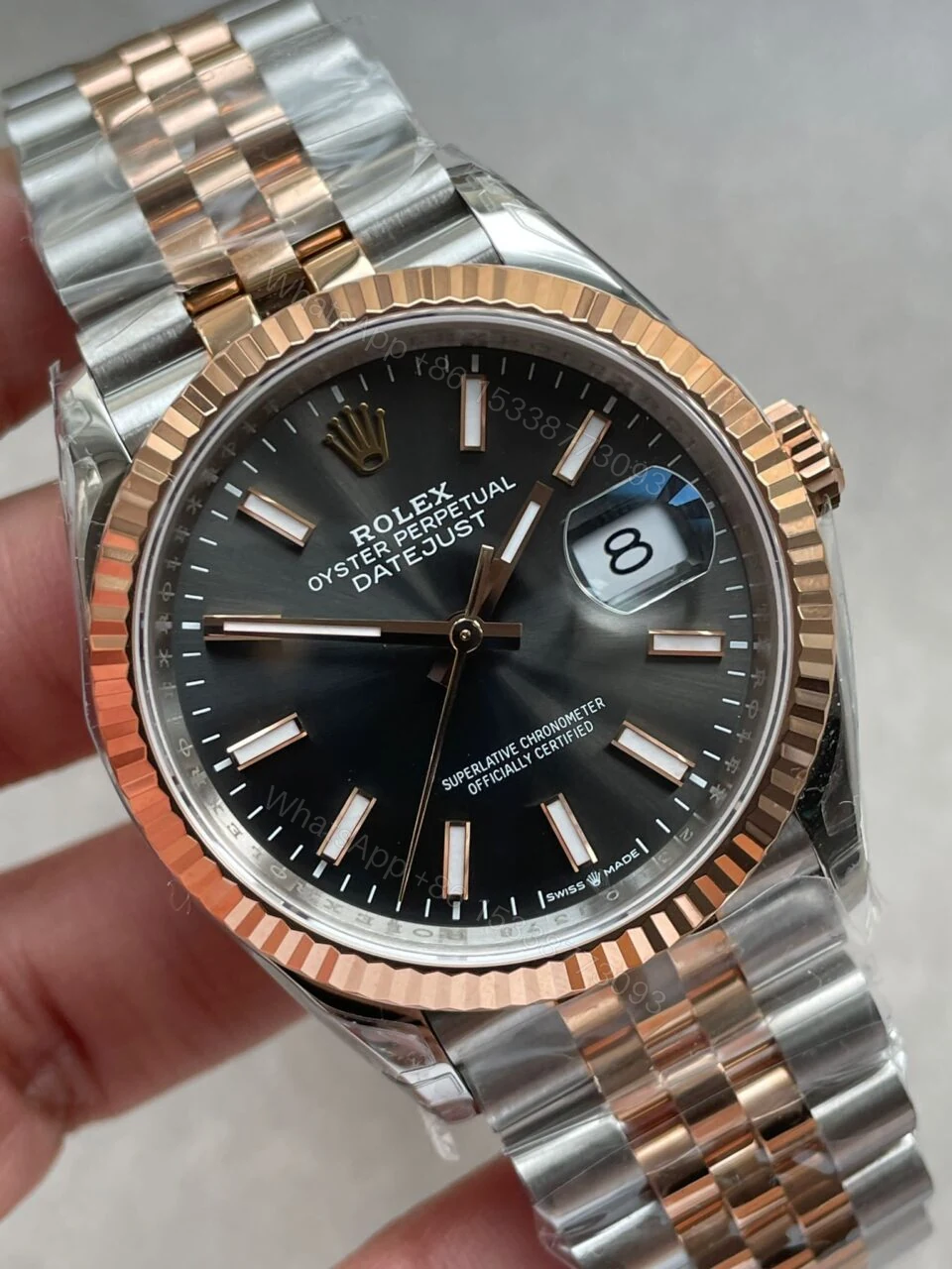 View 5 of VSF Factory 1:1 Rolex DateJust 36 SS 116231 Best Edition 904L Steel Gray Stick Dial VS3235