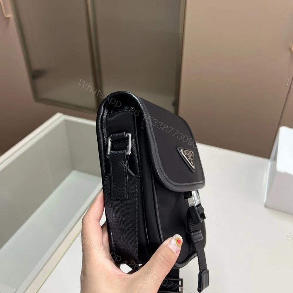 View 3 of PRADA RE NYLON AND SAFFIANO SHOULDER BAG BLACK 17CM
