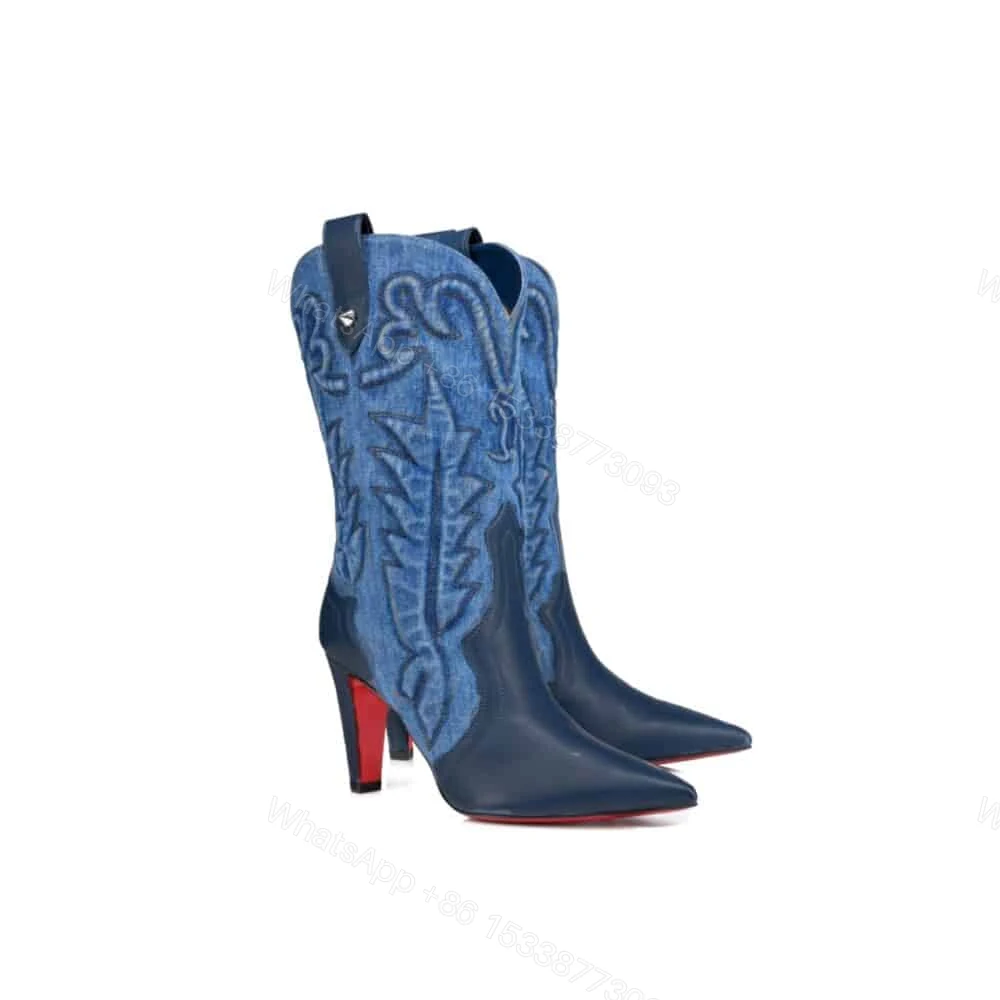 View 9 of CHRISTIAN LOUBOUTIN SANTIABOOTY 85 BOOTS DENIM BLUE 32404636603