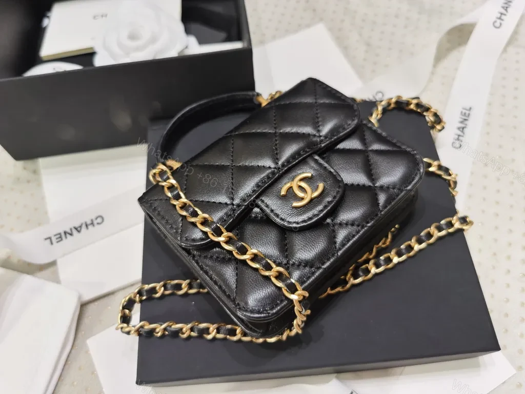 View 9 of Chic Quilted Mini Bag with Gold Chain - Compact Luxury