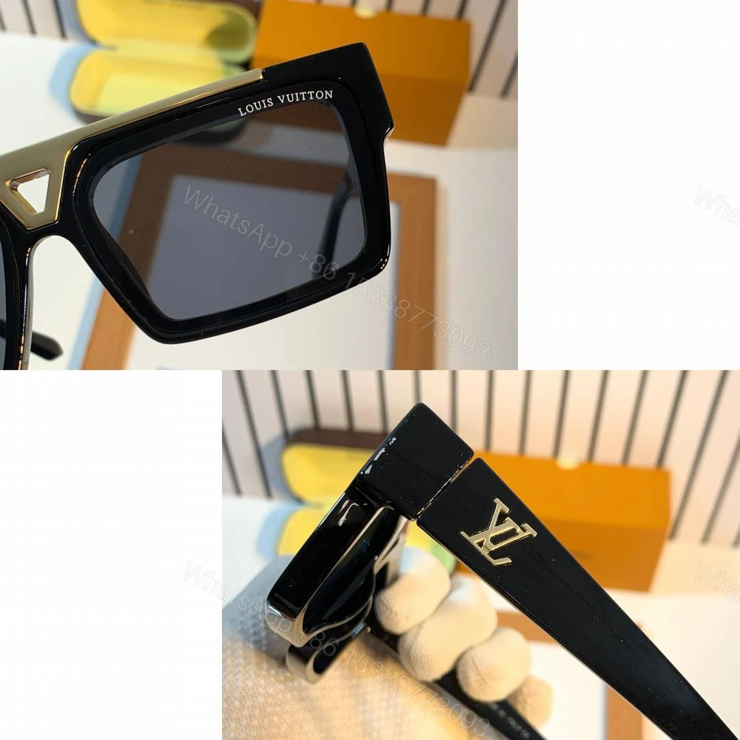 View 2 of First Copy Louis Vuitton 1984 Black Gold Sunglasses
